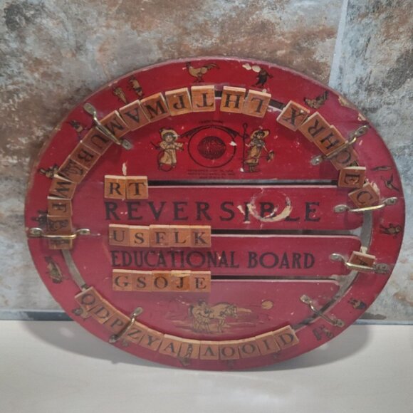 Vintage Cress Reversible Educational Board Cressco Educational Board Spelling Co - Picture 3 of 14
